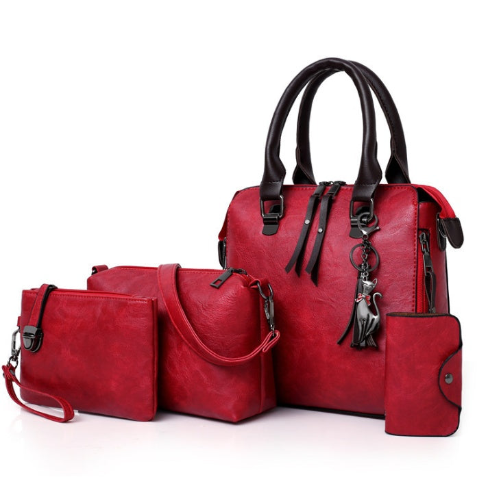 Multi-piece set New wave fashion handbag bag retro simple child bag shoulder bag Messenger bag My Store