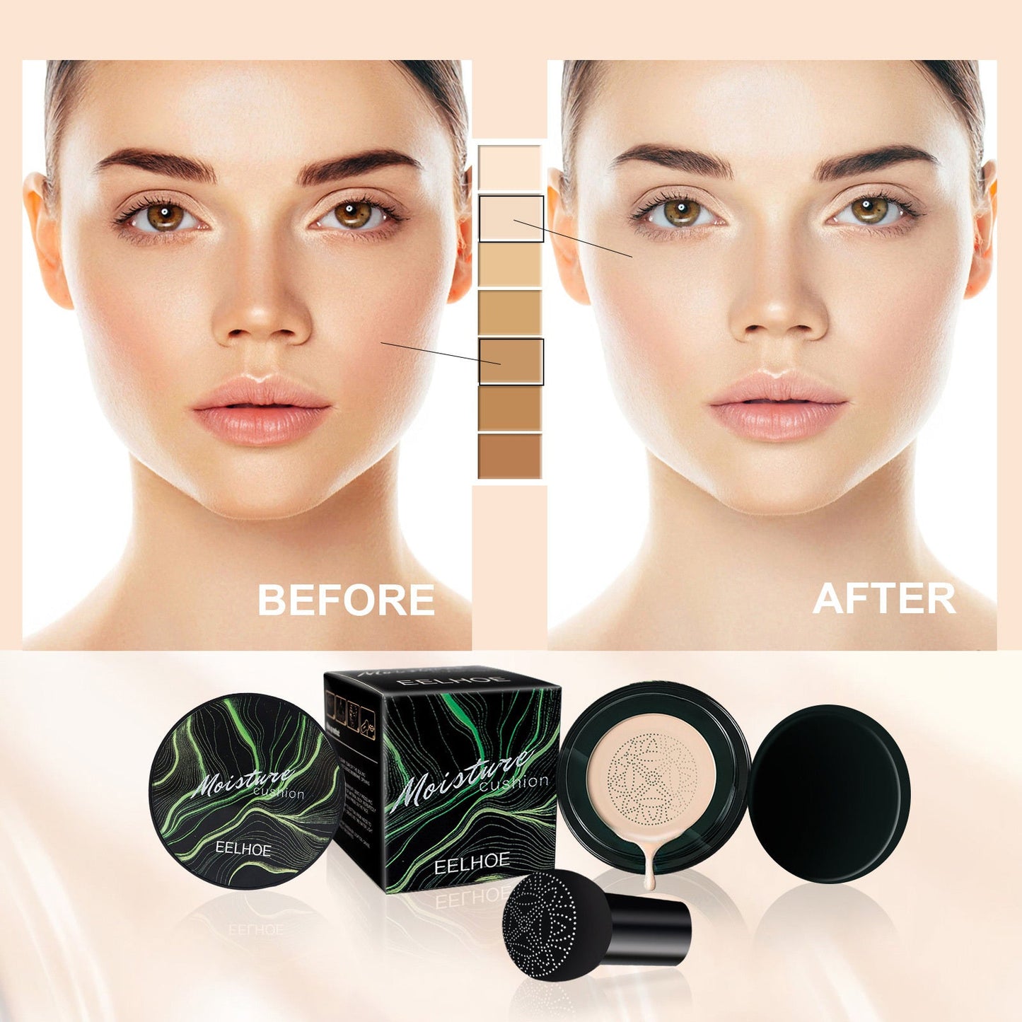 Mushroom Head Air Cushion Natural BB Cream Covers Facial Blemishes And Brightens Natural Nude Makeup Foundation Cream My Store