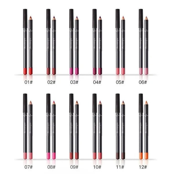 12Pcs Women Waterproof Lipstick Long Lasting Matte Lip Liner Pencil Lip Pen Set My Store