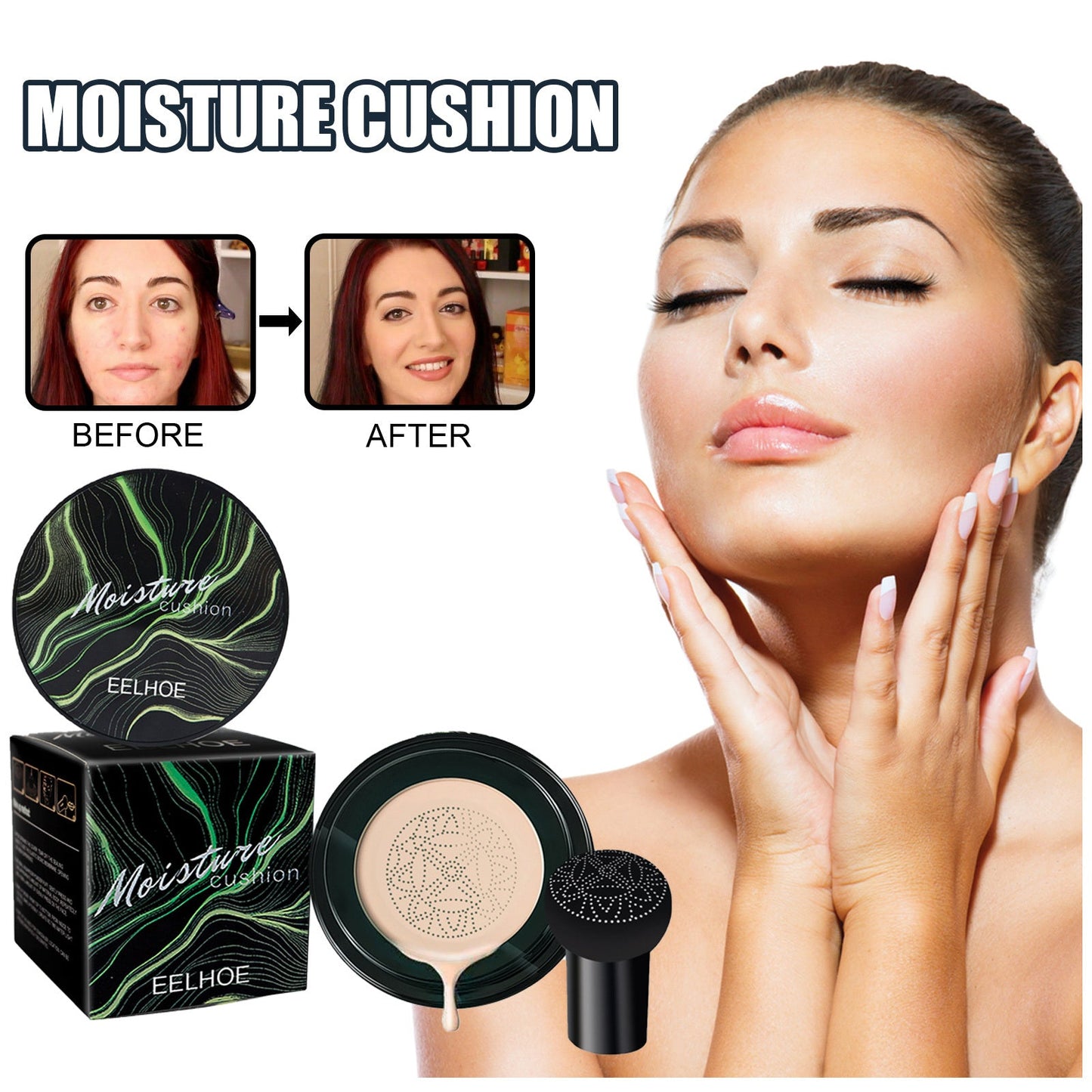 Mushroom Head Air Cushion Natural BB Cream Covers Facial Blemishes And Brightens Natural Nude Makeup Foundation Cream My Store