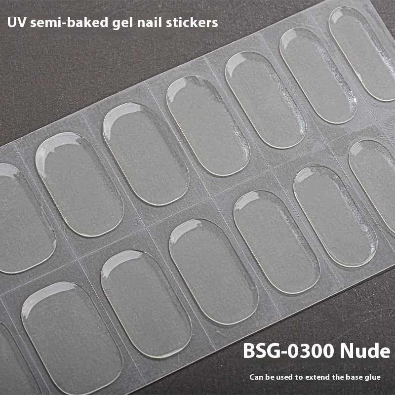 Pure Color UV Gel Nail Sticker Semi-curing Gel Nail Stickers Heating Lamp My Store