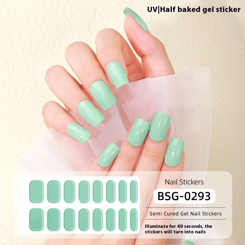 Pure Color UV Gel Nail Sticker Semi-curing Gel Nail Stickers Heating Lamp My Store