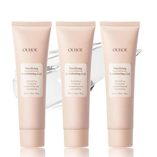 4PCS OUHOE Purifying Exfoliating Gel - Gentle Exfoliating Gel, Facial Exfoliator Cleanser, Exfoliating Gel Scrub for Face & Hands - Alcohol-Free, 68G X 50Ml Moisturizing Skincare