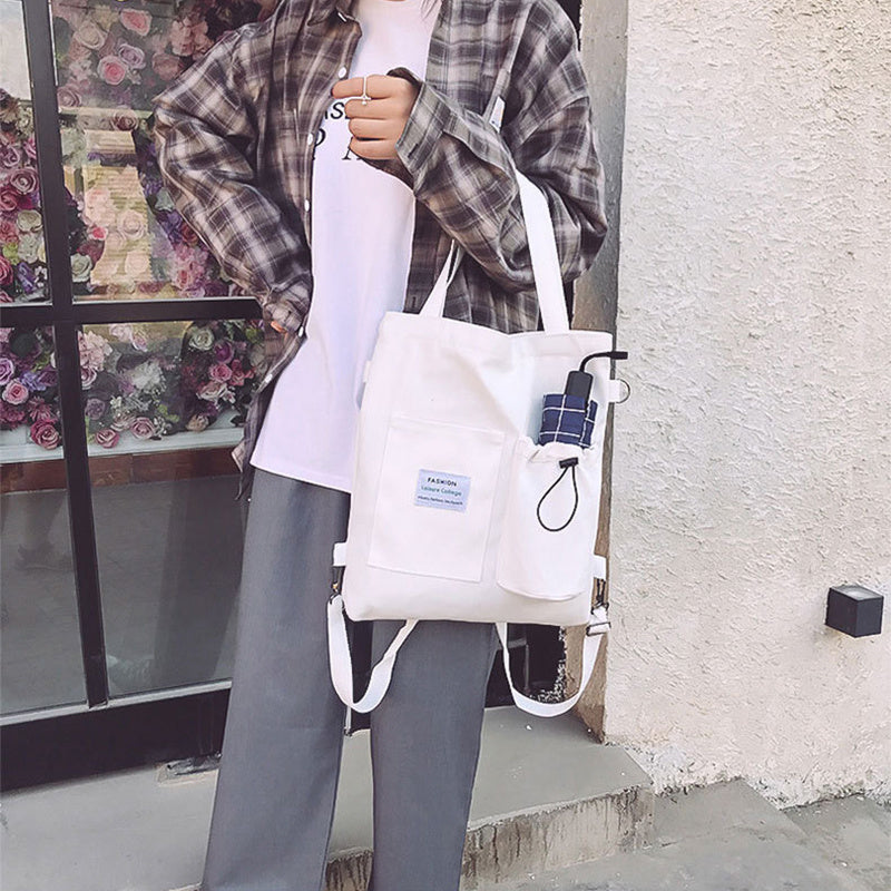Harajuku Canvas Bags Students Handbag With Pockets Preppy Buckpack Shoulder Bag For Women Shoolbags My Store