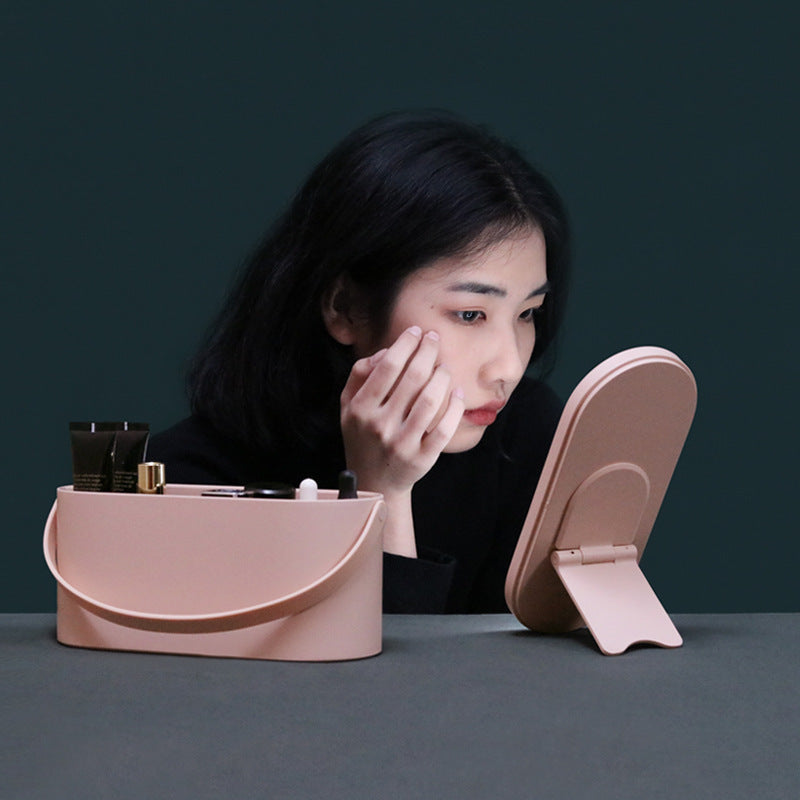 Creative Mini Muid Portable Make-Up Box Led Rechargeable Make-Up Mirror Night Light Travel Make-Up Desktop Make-Up Mirror My Store