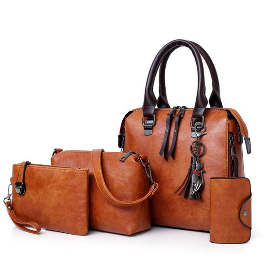 Multi-piece set New wave fashion handbag bag retro simple child bag shoulder bag Messenger bag My Store