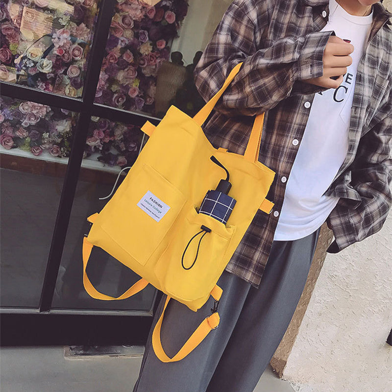 Harajuku Canvas Bags Students Handbag With Pockets Preppy Buckpack Shoulder Bag For Women Shoolbags My Store