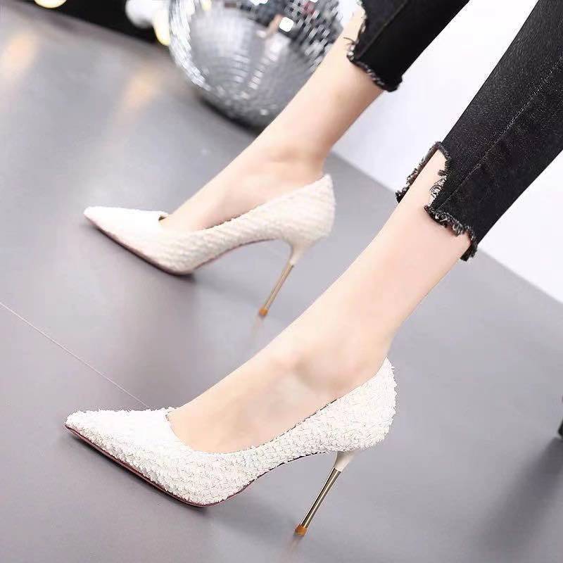 New White High Heels Women Stiletto Pointed Toe My Store