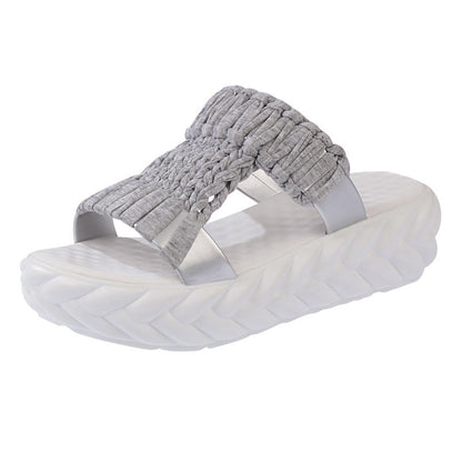 Fashionable Korean Version Thick Bottom Sponge Cake Cooler Slippers My Store