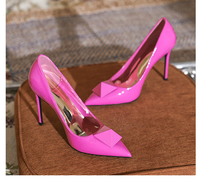 New Pointed Toe Stiletto Heel Rivet High Heels For Women My Store