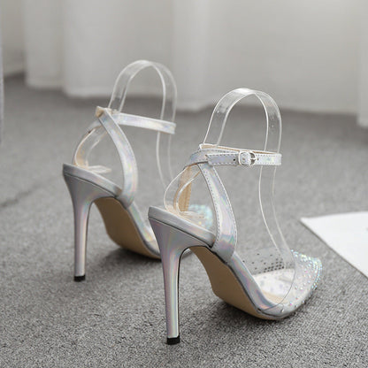 Pointed diamond sandals for women with stiletto heels My Store