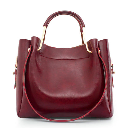 new fashion handbags Sanjiantao retro all-match single shoulder bag simple oil wax portable Tote Bag My Store