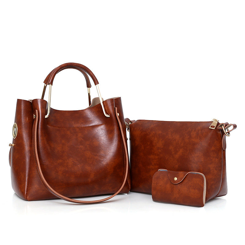 new fashion handbags Sanjiantao retro all-match single shoulder bag simple oil wax portable Tote Bag My Store