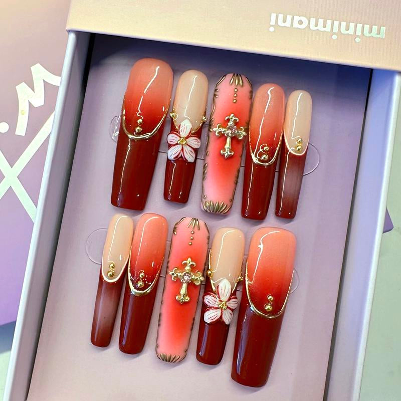 Minimani Spring Collections 10PCS Handmade Press on Nails Wedding Nails Reusablegel/Acrylic 2025 New Arrival