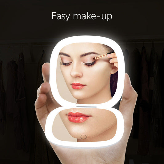 Handheld Led Make-up Mirror Foldable And Portable Portable Makeup Mirror My Store