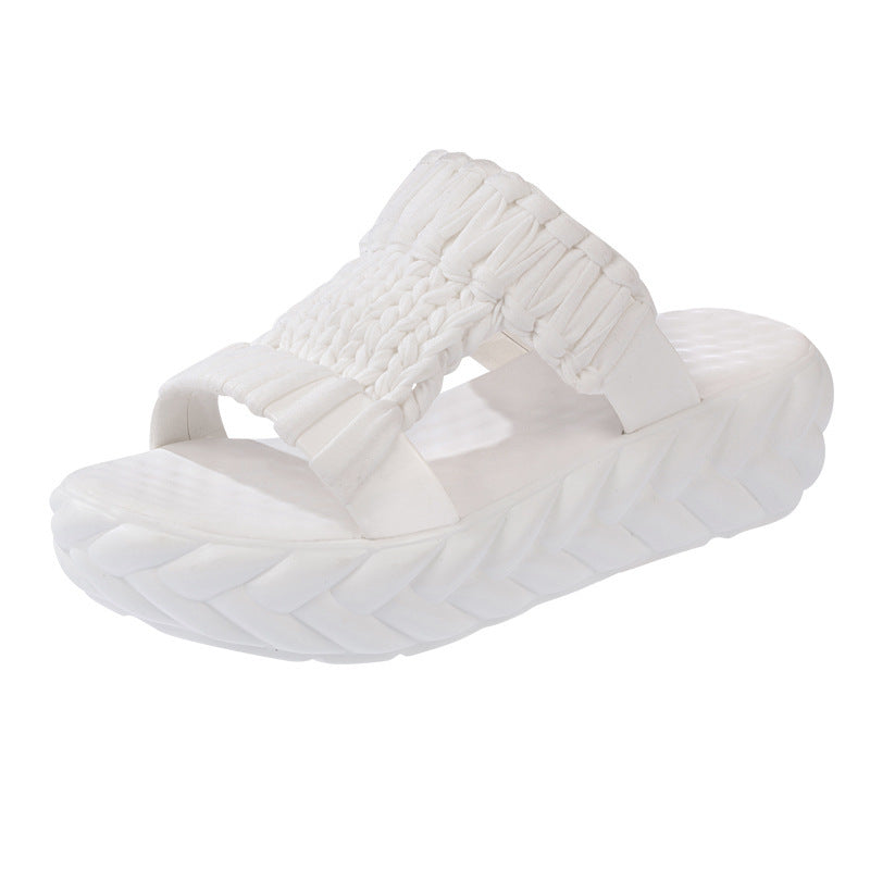 Fashionable Korean Version Thick Bottom Sponge Cake Cooler Slippers My Store