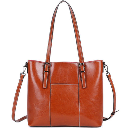 Big Bag Genuine Leather  Capacity Cowhide Messenger Bag Female Hand-held Tote My Store