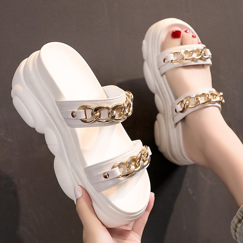 Women's Platform Chain Booster Slip-On Slippers My Store