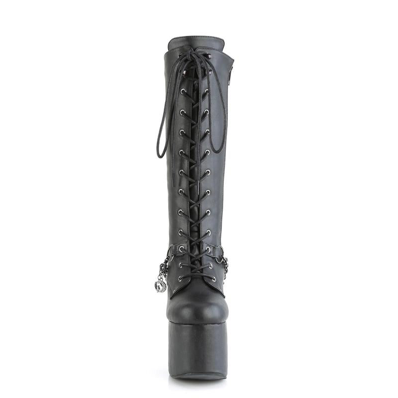 Demonia Torment-170 Black Vegan Leather Knee-High Boots