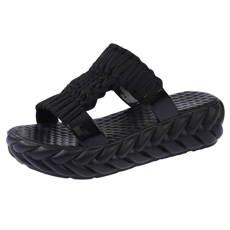 Fashionable Korean Version Thick Bottom Sponge Cake Cooler Slippers My Store