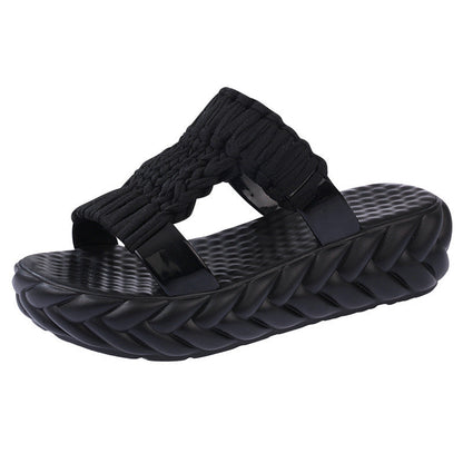 Fashionable Korean Version Thick Bottom Sponge Cake Cooler Slippers My Store