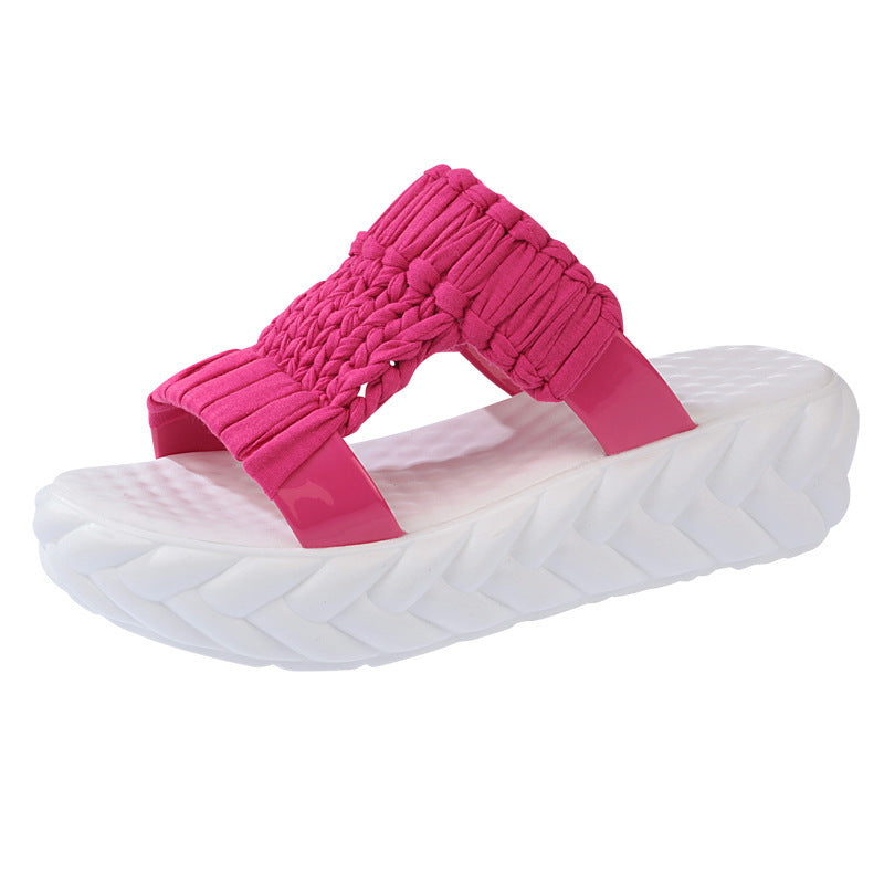 Fashionable Korean Version Thick Bottom Sponge Cake Cooler Slippers My Store