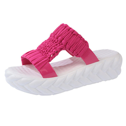 Fashionable Korean Version Thick Bottom Sponge Cake Cooler Slippers My Store