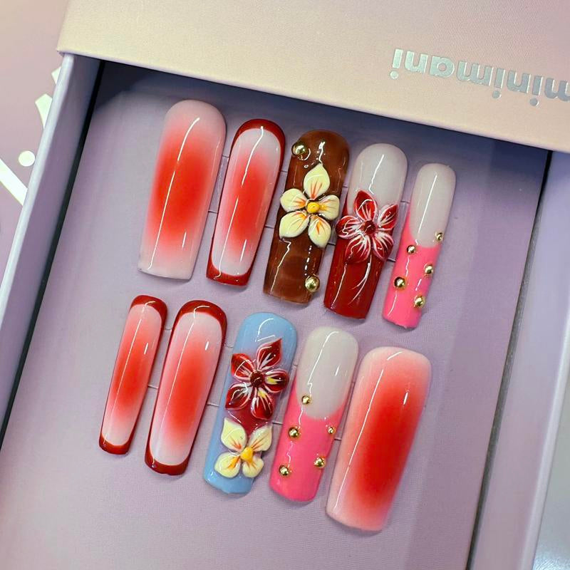 Minimani Spring Collections 10PCS Handmade Press on Nails Wedding Nails Reusablegel/Acrylic 2025 New Arrival