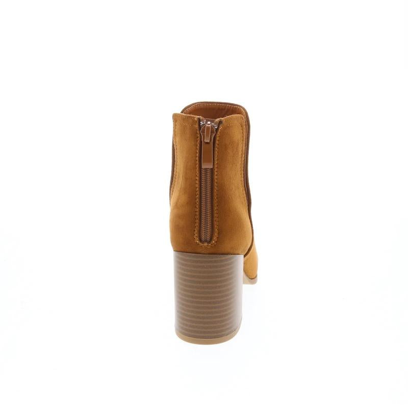 Ladies Block Heel Bootie - Stylish and Comfortable Ivory Tan Footwear for Women - Shoe, Walking Shoes