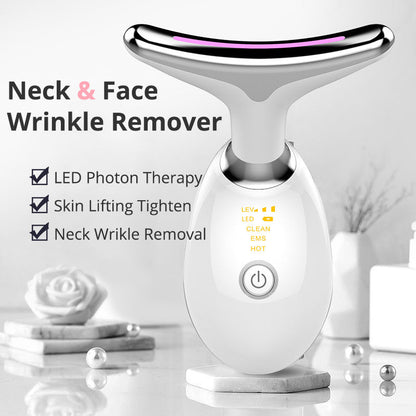 EMS Thermal Neck Lifting And Tighten Massager Electric Microcurrent Wrinkle Remover My Store