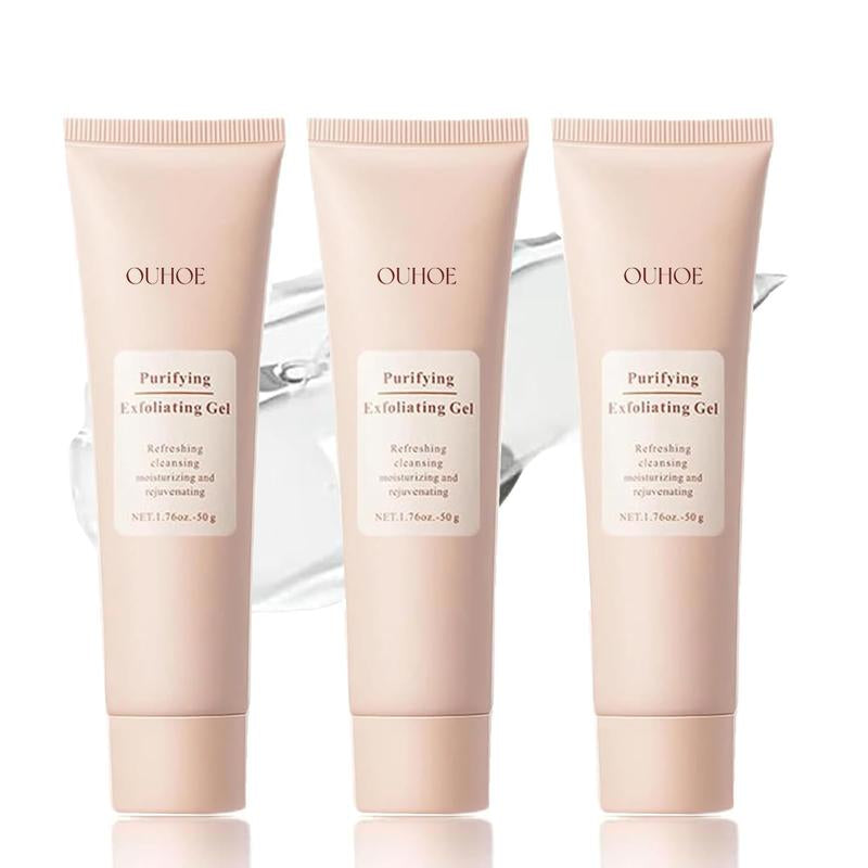 4PCS OUHOE Purifying Exfoliating Gel - Gentle Exfoliating Gel, Facial Exfoliator Cleanser, Exfoliating Gel Scrub for Face & Hands - Alcohol-Free, 68G X 50Ml Moisturizing Skincare