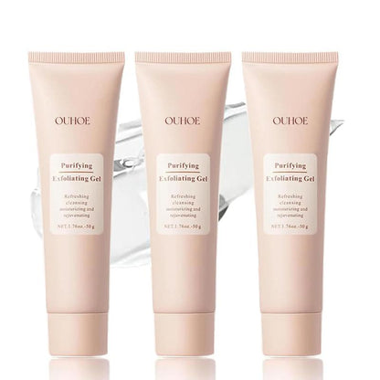 4PCS OUHOE Purifying Exfoliating Gel - Gentle Exfoliating Gel, Facial Exfoliator Cleanser, Exfoliating Gel Scrub for Face & Hands - Alcohol-Free, 68G X 50Ml Moisturizing Skincare