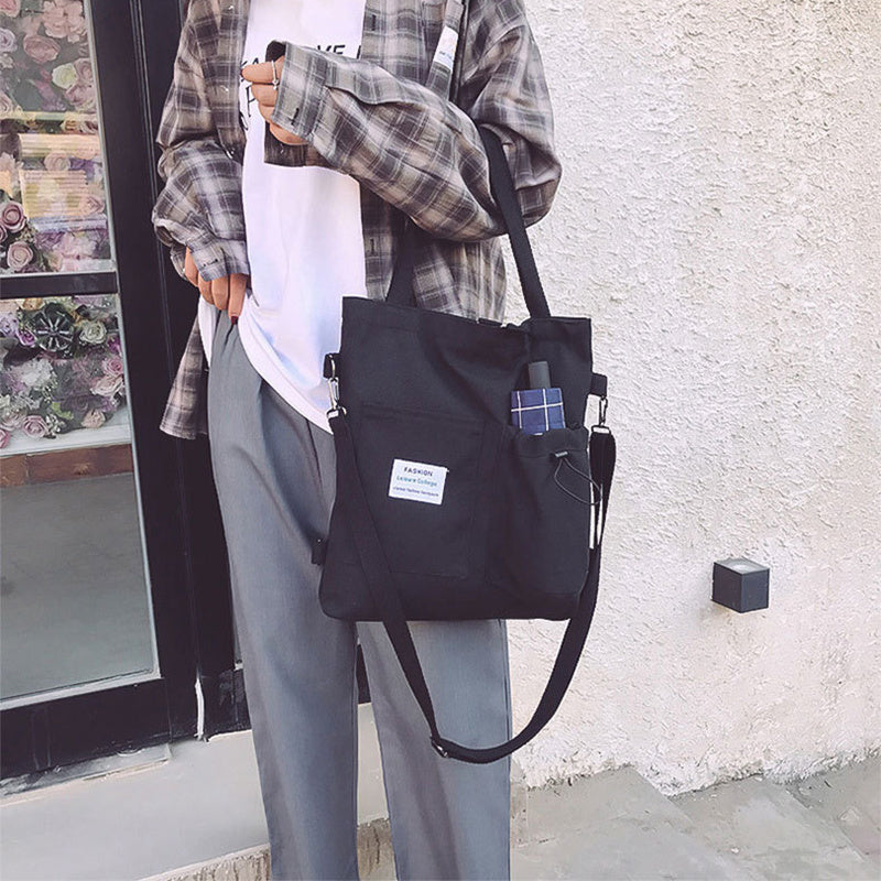 Harajuku Canvas Bags Students Handbag With Pockets Preppy Buckpack Shoulder Bag For Women Shoolbags My Store