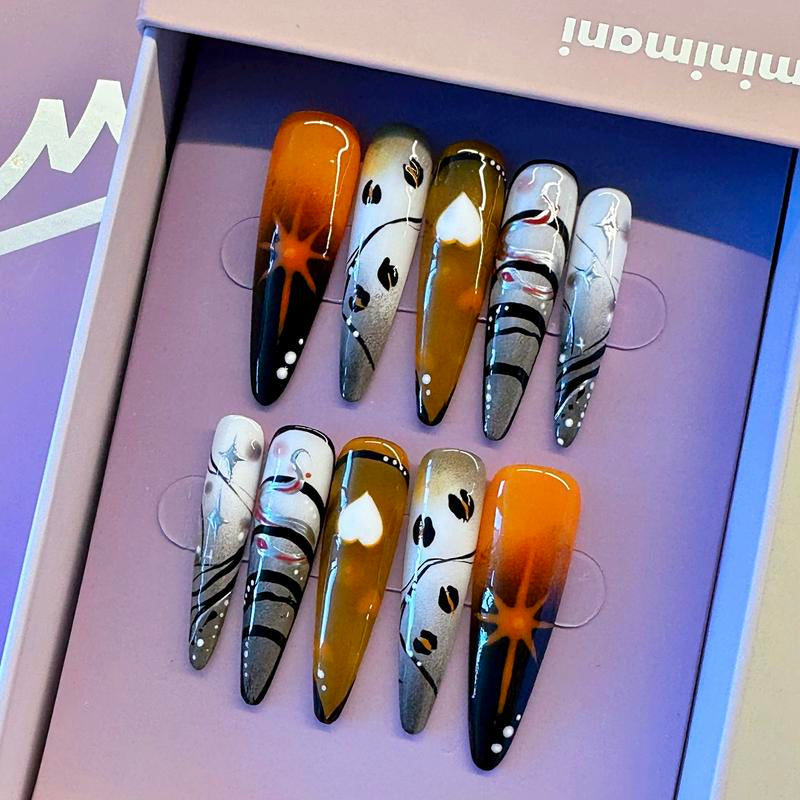 Minimani Spring Collections 10PCS Handmade Press on Nails Wedding Nails Reusablegel/Acrylic 2025 New Arrival