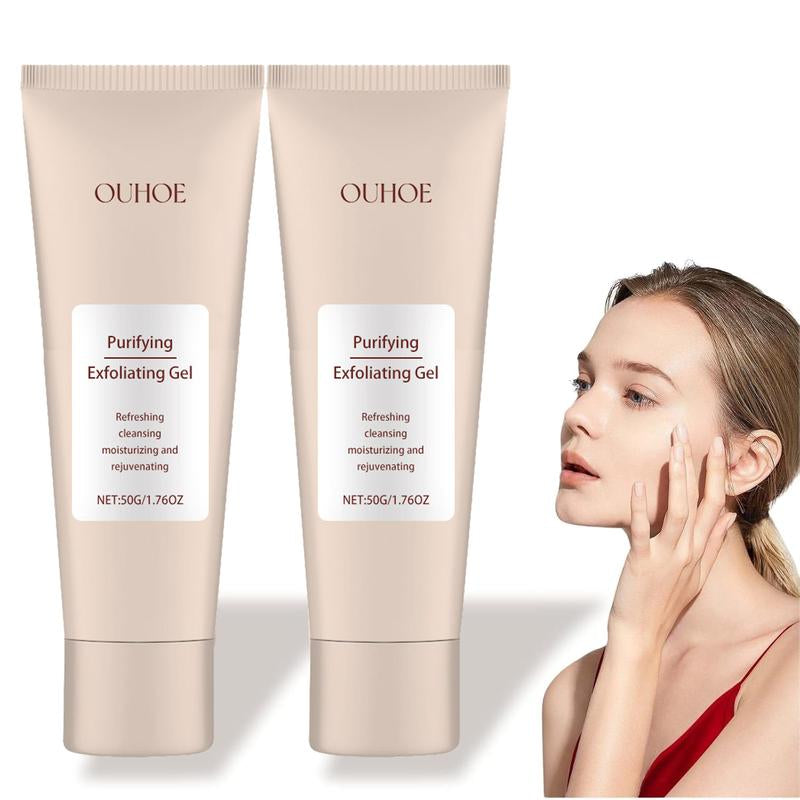 4PCS OUHOE Purifying Exfoliating Gel - Gentle Exfoliating Gel, Facial Exfoliator Cleanser, Exfoliating Gel Scrub for Face & Hands - Alcohol-Free, 68G X 50Ml Moisturizing Skincare