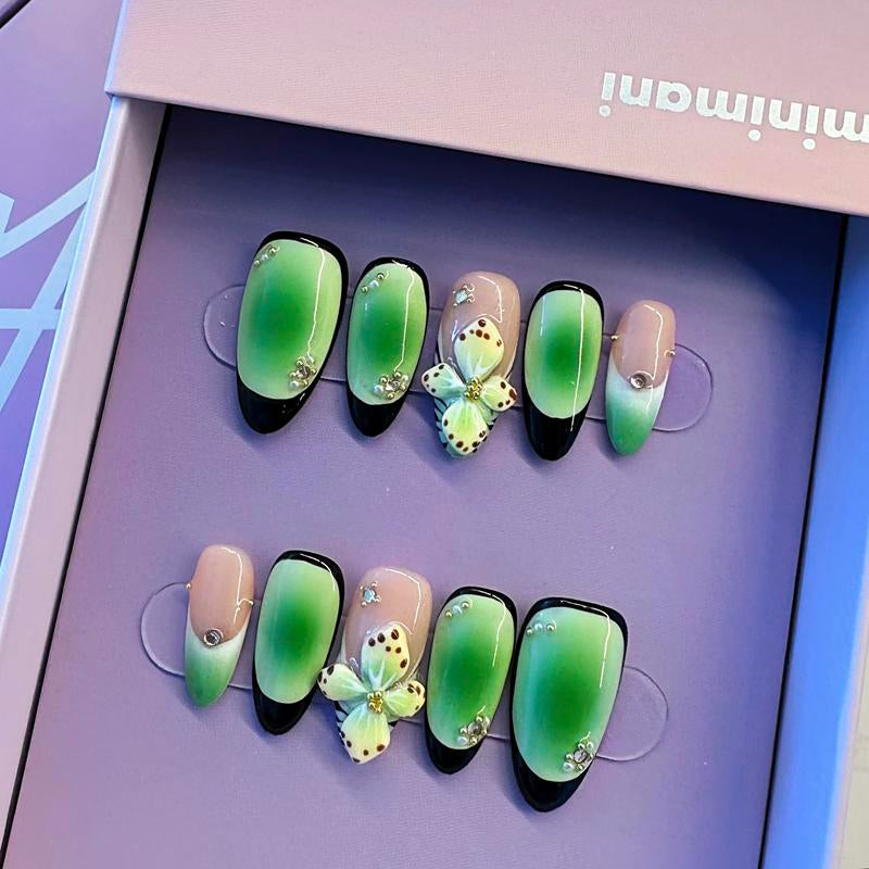 Minimani Spring Collections 10PCS Handmade Press on Nails Wedding Nails Reusablegel/Acrylic 2025 New Arrival