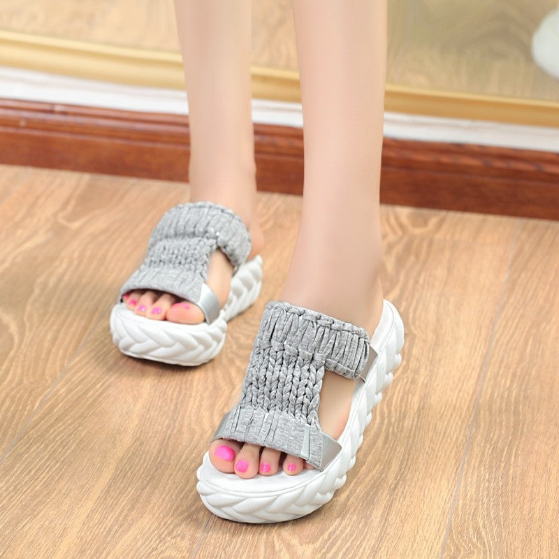 Fashionable Korean Version Thick Bottom Sponge Cake Cooler Slippers My Store