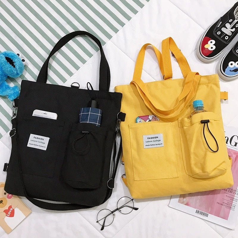 Harajuku Canvas Bags Students Handbag With Pockets Preppy Buckpack Shoulder Bag For Women Shoolbags My Store