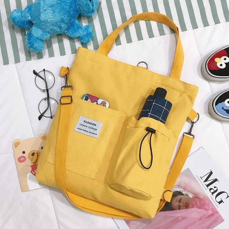 Harajuku Canvas Bags Students Handbag With Pockets Preppy Buckpack Shoulder Bag For Women Shoolbags My Store