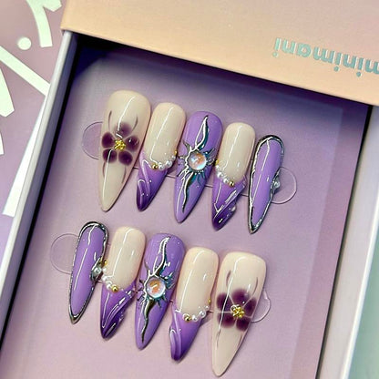 Minimani Spring Collections 10PCS Handmade Press on Nails Wedding Nails Reusablegel/Acrylic 2025 New Arrival
