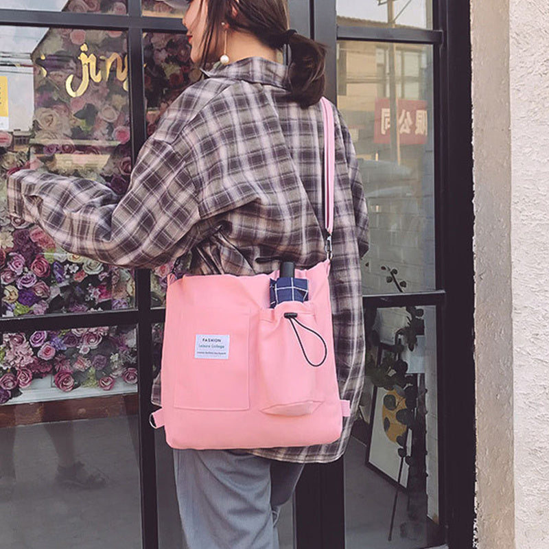 Harajuku Canvas Bags Students Handbag With Pockets Preppy Buckpack Shoulder Bag For Women Shoolbags My Store