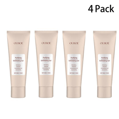 4PCS OUHOE Purifying Exfoliating Gel - Gentle Exfoliating Gel, Facial Exfoliator Cleanser, Exfoliating Gel Scrub for Face & Hands - Alcohol-Free, 68G X 50Ml Moisturizing Skincare