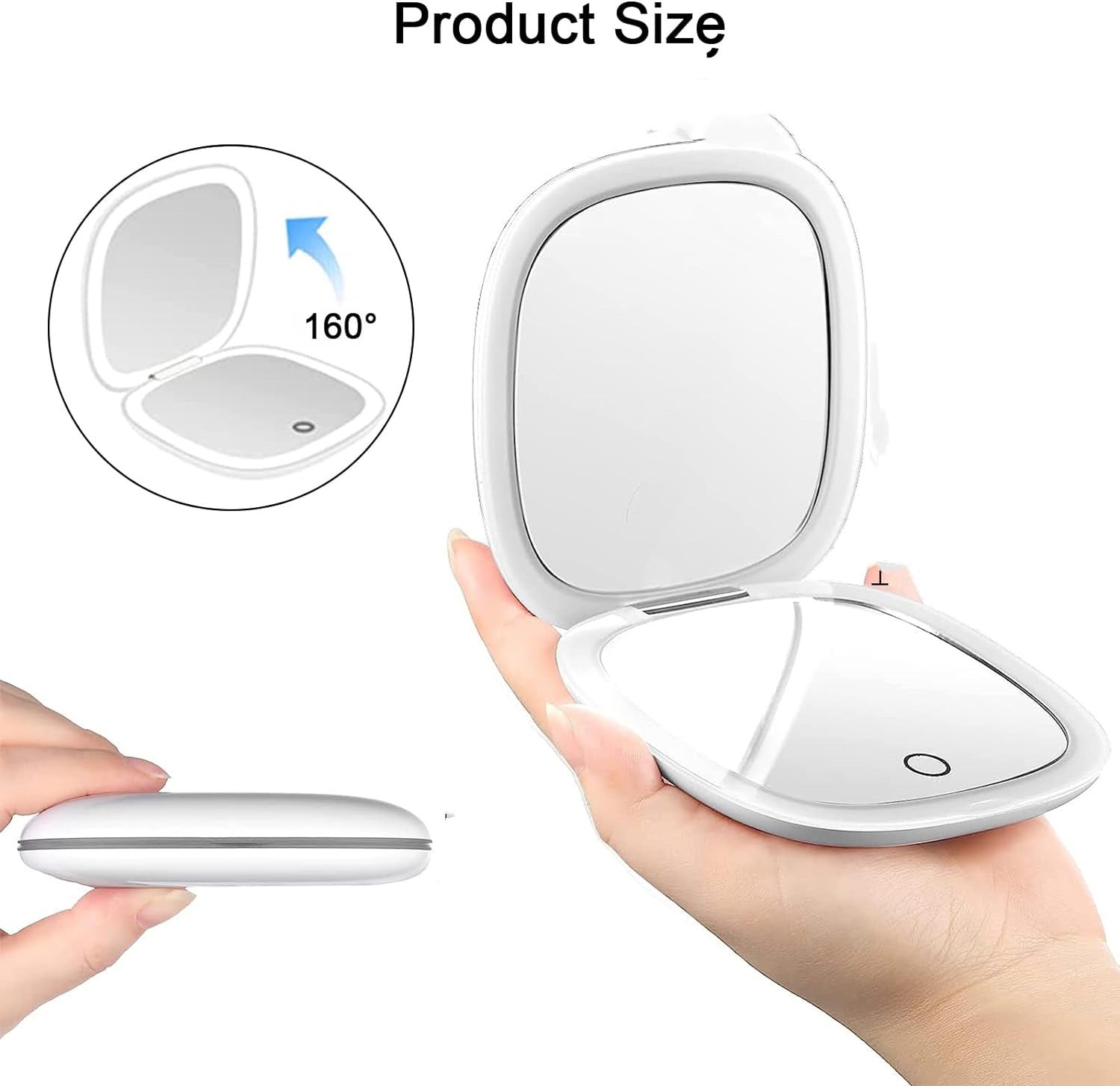 Handheld Led Make-up Mirror Foldable And Portable Portable Makeup Mirror My Store