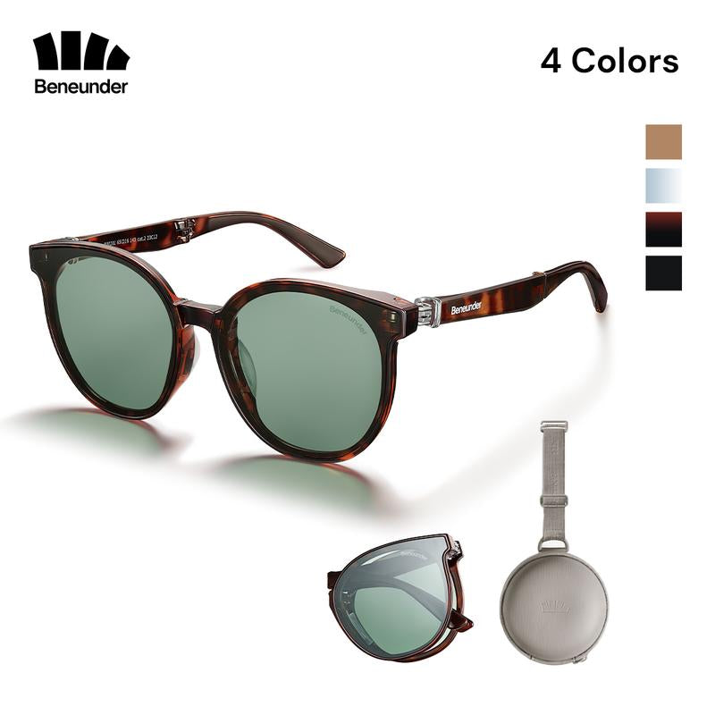 BENEUNDER Chioh Polarized Foldable Sunglasses Men Women UV400, Cute anti Glare & Scratch Resistant Lens