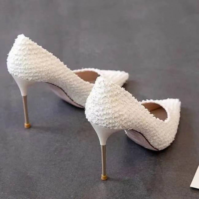 New White High Heels Women Stiletto Pointed Toe My Store