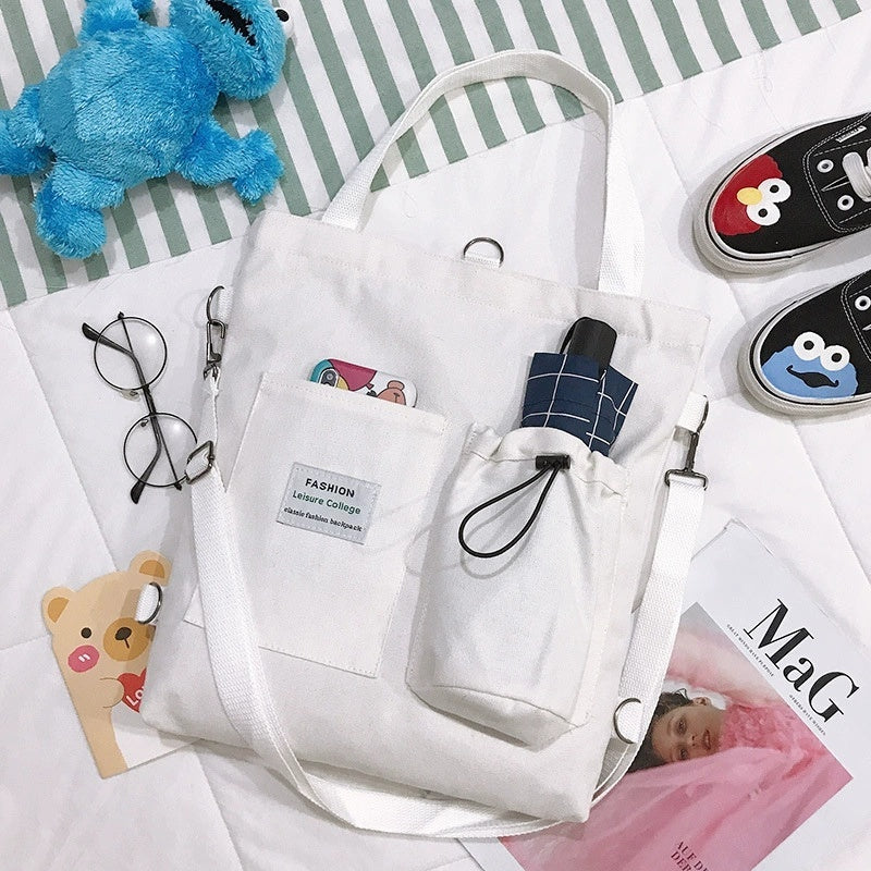 Harajuku Canvas Bags Students Handbag With Pockets Preppy Buckpack Shoulder Bag For Women Shoolbags My Store