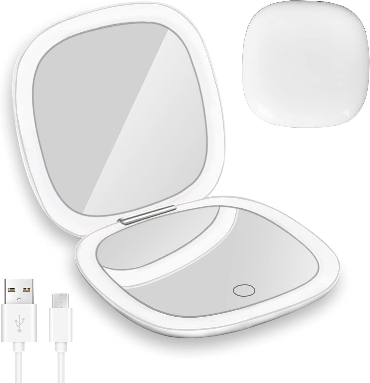 Handheld Led Make-up Mirror Foldable And Portable Portable Makeup Mirror My Store