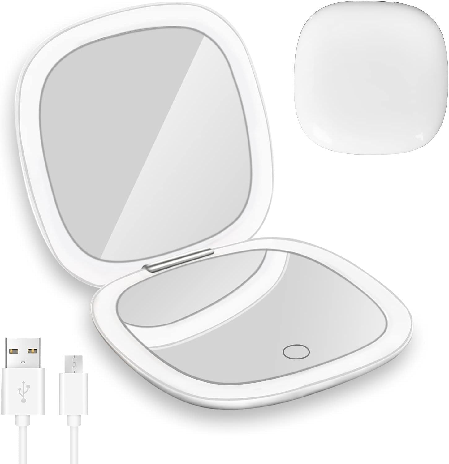 Handheld Led Make-up Mirror Foldable And Portable Portable Makeup Mirror My Store